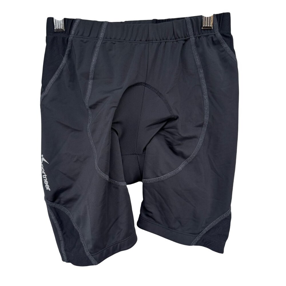 Sportneer Cycling Shorts Mens Black Padded Pull On 6" Size S